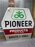 PIONEER TIN SIGN, 34T X 36W