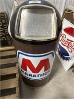 LAWSON WASTE CAN W/ MARATHON STICKER