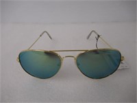 Aviator Sunglasses Unisex Gold with Blue