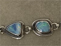 Sterling Silver Natural Opal Bracelet