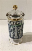 Apothecary jar with lid and Grecian theme
