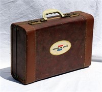 Vintage Leather Metal Suitcase with UAL