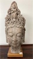 Asian Goddess head statue art, ceramic material