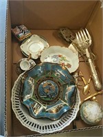 Box of flatware miscellaneous China pieces