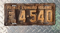 1940 PRINCE EDWARD ISLAND LICENCE PLATE