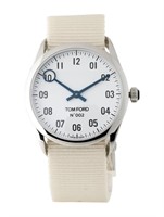 Tom Ford 002 34mm White Dial Watch
