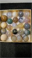 Twenty three vintage marbles