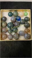 Twenty three vintage marbles
