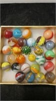 Twenty seven vintage marbles