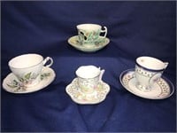 Collectible Porcelain Teacups w Matching Saucers