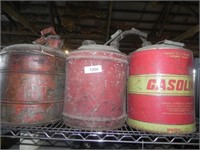 Vintage Metal Fuel Cans - lot of 3
