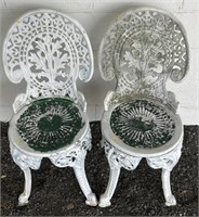 White Cast Aluminum Outdoor Chairs