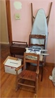 Vintage Sewing Stand, Wood Ironing Board