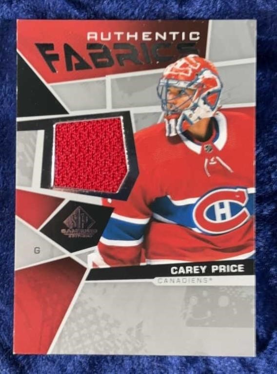 Carey Price - Game Worn Jersey Card