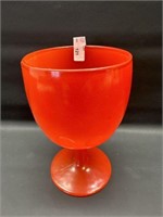 Bartlett Collins 6" Red thumbprint goblet
