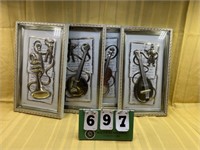 (4) 14" X 8" X 1" Instrument Shadow Box Pictures