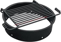 24 Inch Steel Campfire Ring w/ Grill