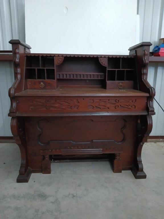 Pump organ converter into desk, late 1800s