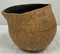 Unusual Ceramic Bowl Raku Style