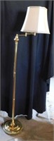 Brass floor lamp w/ fabric shade 57" tall