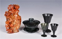 Group of 5Pcs Assorted Stone Carved Wares