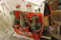 6 PACK  NHL GREEN COKE BOTTLES