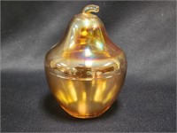 JEANETTE CARNIVAL GLASS PEAR SHAPED LIDDED JAR