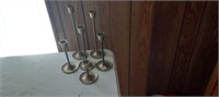6 Vintage Brass candle Sticks