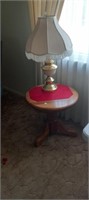 Modern Oak Lamp Table w/ lamp