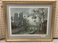 Notre Dame Paris print framed to 18x15