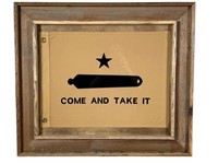 COME AND TAKE IT IN BARNWOOD FRAME