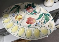 Elbee Italy Hand Painted Ceramic Egg Tray
