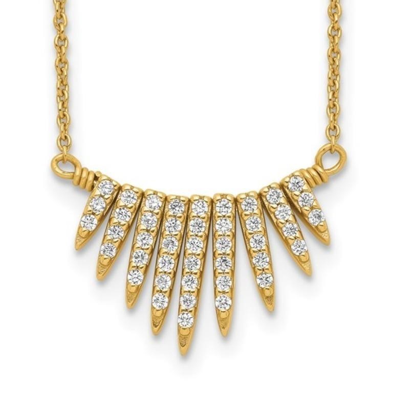 Sterling Silver Gold-Plated Crystal Necklace