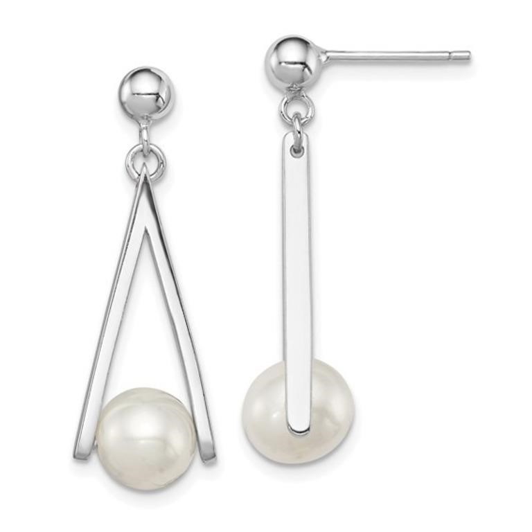 Sterling Silver Freshwater Cultured Pearl Earrings