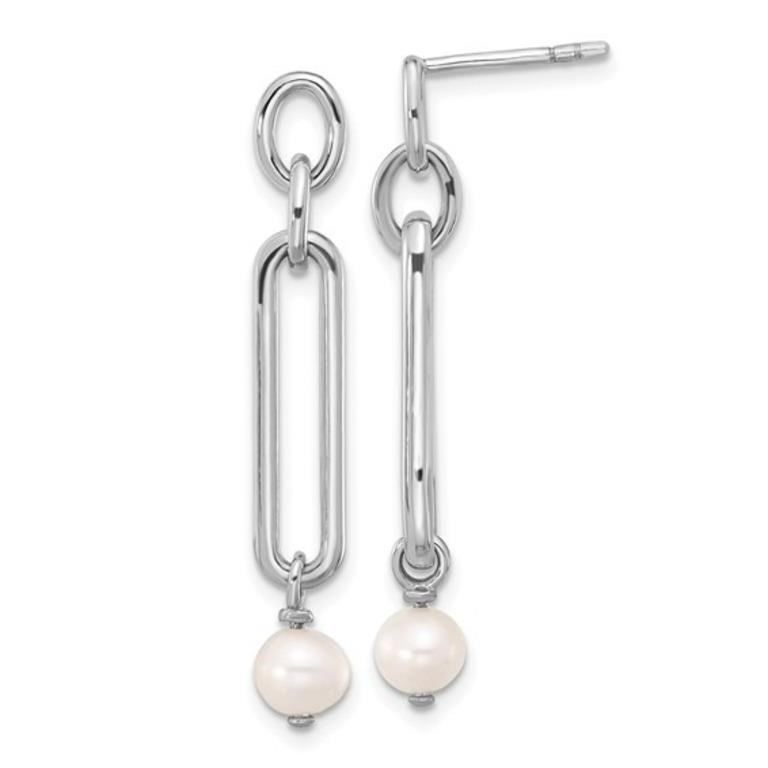 Sterling Silver  FWC Pearl Dangle Earrings