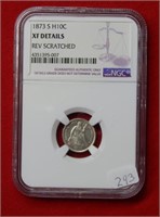 1873 Seated Liberty Silver Half Dime NGC XF Detail