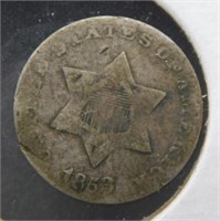 1853 3 Cent Silver.