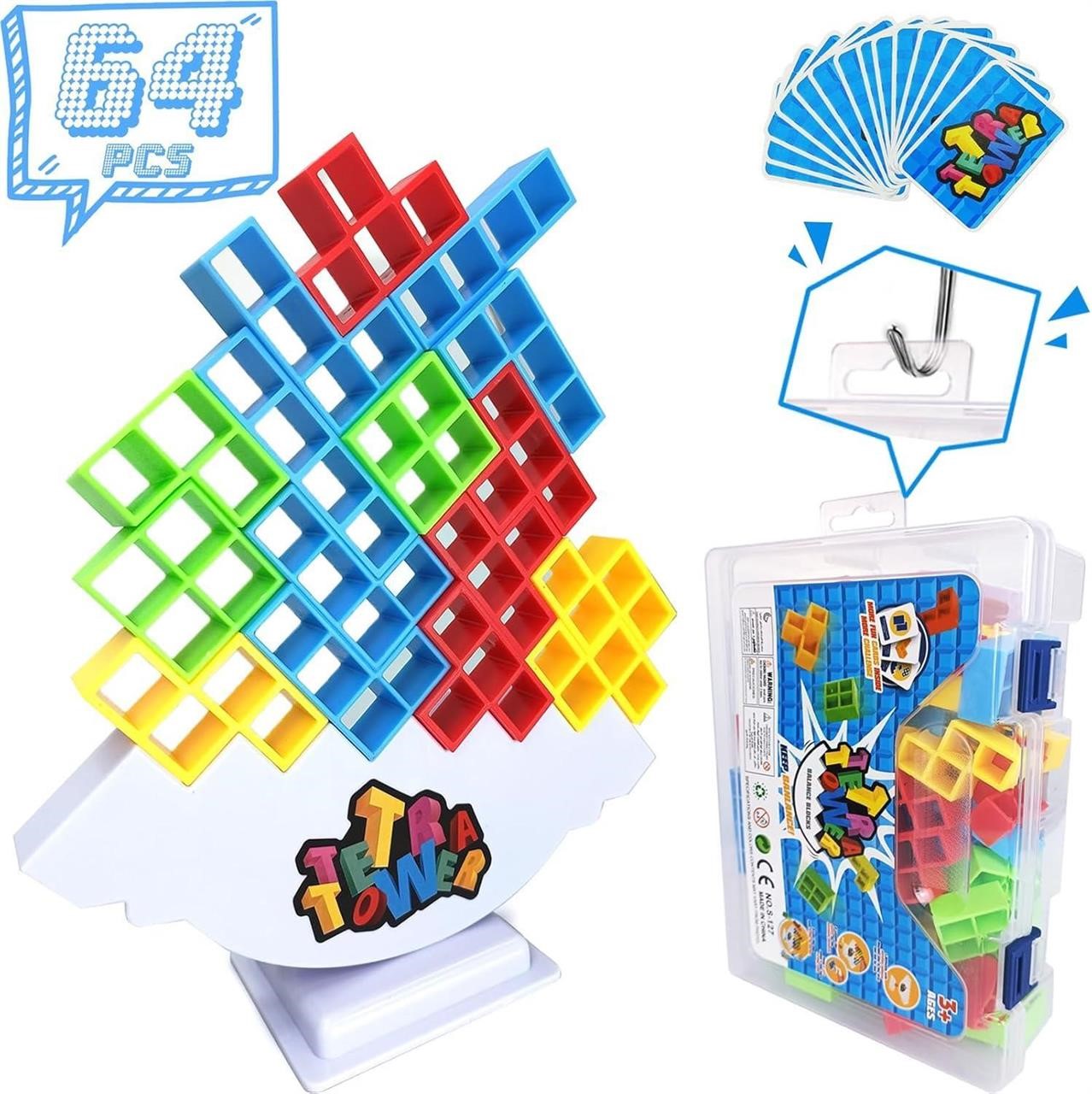 64 PCS Tetra Tower Stacking Game