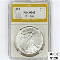 1993 American 1oz Silver Eagle PGA MS69