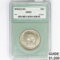 1921 Missouri Half Dollar NTC MS63