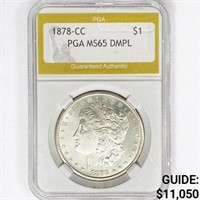 1878-CC Morgan Silver Dollar PGA MS65 DMPL
