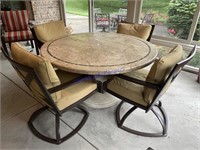 Tile Top Table & Four Swivel Chairs