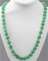 Green Chrysoprase Chalcedony & Gold-Fill Necklace