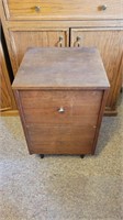 2 drawer wooden filing cabinet