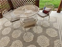 White Patio Furniture and Rug