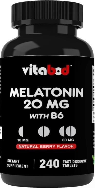 Melatonin 20mg - 240 Fast Dissolve Tablets Pack Of