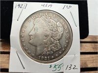 1-1921 USA SILVER DOLLAR AU CONDITION