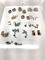 14 pair of estate jewelry earrings