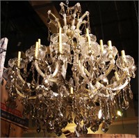 IRRIDESCENT SMOKED CRYSTAL CHANDELIER