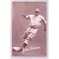 1947-1960 Jackie Robinson Crease Free Exhibit Card